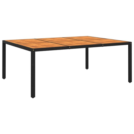 Stół ogrodowy polirattan 200x150x75 cm, czarny / AAALOE Inna marka