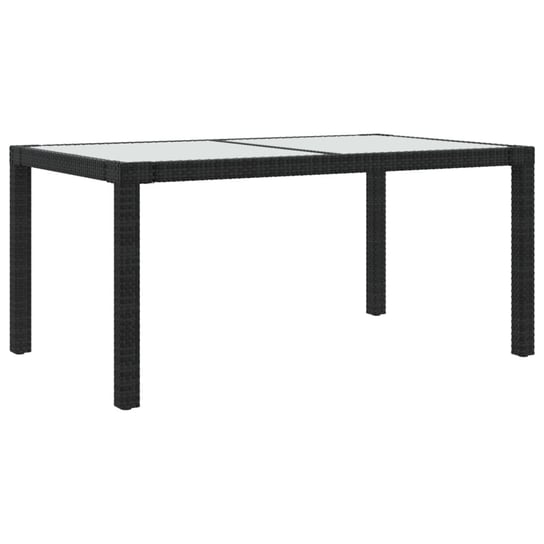 Stół ogrodowy polirattanowy 150x90x75cm, czarny / AAALOE Inna marka