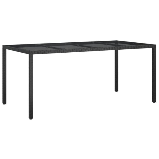 Stół ogrodowy polirattanowy czarny 190x90x75 cm / AAALOE Inna marka