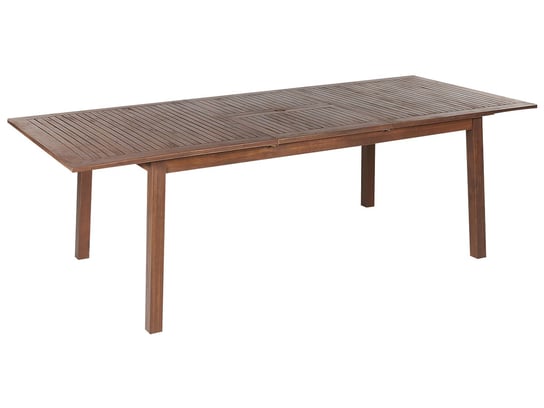 Stół ogrodowy rozkładany akacjowy 180/240 x 100 cm ciemne drewno CESANA Beliani