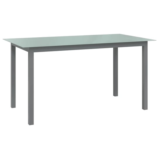 Stół ogrodowy, szary, 150x90x74 cm, aluminium i szkło vidaXL