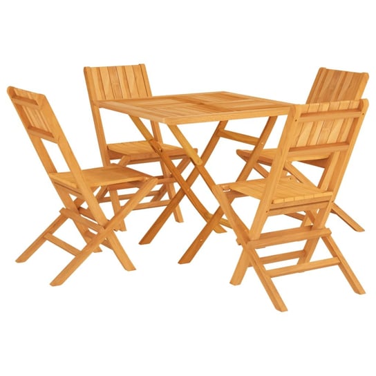 Stół ogrodowy tekowy 85x85 cm + 4 krzesła składane Zakito Europe