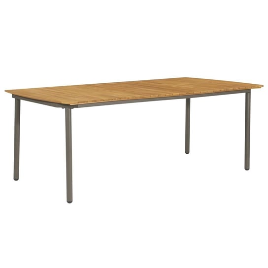 Stół ogrodowy VidaXL, lite drewno akacjowe i stal, 200x100x72 cm vidaXL