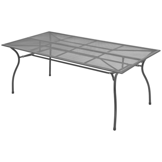 Stół ogrodowy vidaXL, metalowy, szary, 180x90x72 cm vidaXL