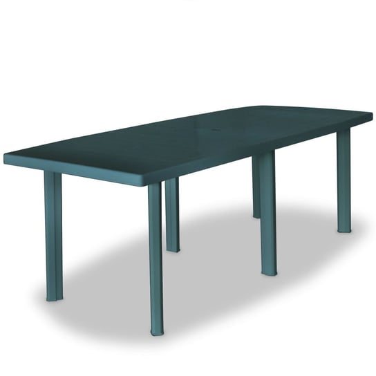 Stół ogrodowy VIDAXL, plastikowy, zielony, 210x96x72 cm vidaXL
