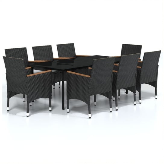 Stół ogrodowy z 8 krzesłami - czarny rattan PE, st Zakito Europe