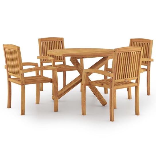 Stół ogrodowy z krzesłami, lite drewno tekowe, 110 Inna marka