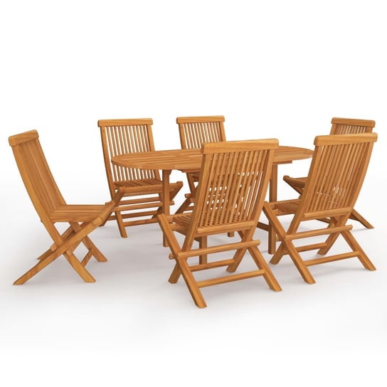 Stół ogrodowy z krzesłami tekowymi - 110-160x80x75 Zakito Europe