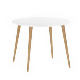 Stół okrągły Oslo, biało-beżowy, 100x100 cm Tvilum