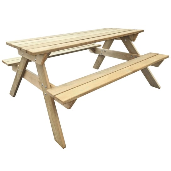 Stół piknikowy drewniany 150x135x71,5cm z 2 ławkam / AAALOE Inna marka