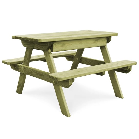 Stół piknikowy z ławkami drewniany, 90x90x58 cm, z / AAALOE Inna marka