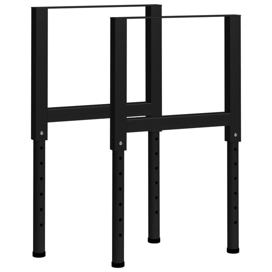 Stół roboczy metalowy, czarny, 55x(69-95,5) cm Zakito