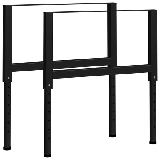 Stół roboczy metalowy, czarny, 85x(69-95,5)cm Zakito