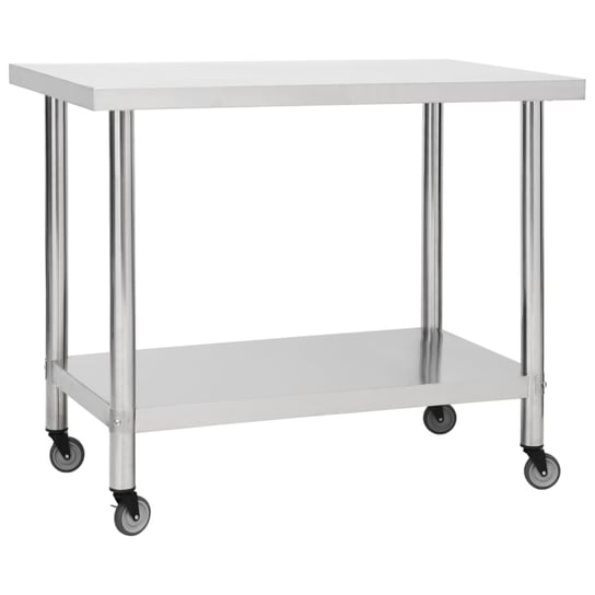 Stół roboczy nierdzewny 100x30x85 cm, srebrny Inna marka