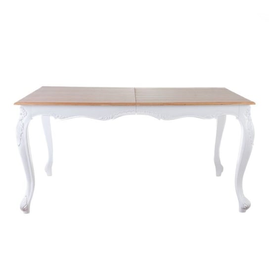 Stół rozkładane DEKORIA, biało-jasnobrązowy, 210x110x80 cm Dekoria