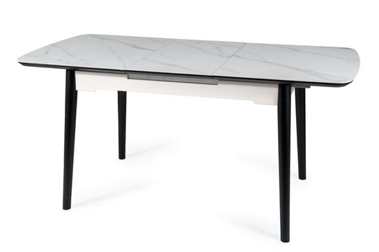 Stół rozkładany APOLLO marmur biały mat/czarny 120(160)x80 Signal