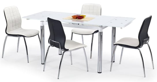 Stół rozkładany ELIOR Extrin, biały, 110x74x76 cm Elior