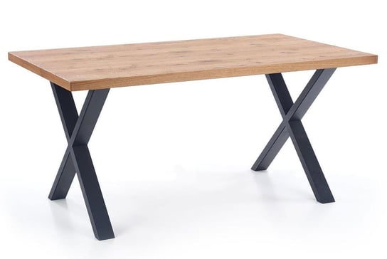 Stół rozkładany ELIOR Nemer, brązowo-czarny, 76x90x250 cm Elior