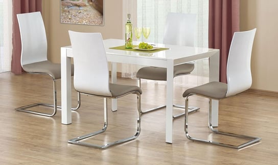 Stół rozkładany ELIOR Staner 3X, biały, 130x80x76 cm Elior