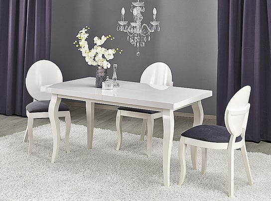 Stół rozkładany ELIOR Torres, biały, 80x140x75 cm Elior