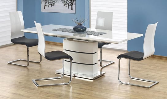 Stół rozkładany ELIOR Wobis, biały, 160x90x75 cm Elior