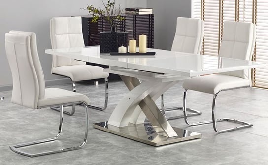 Stół rozkładany ELIOR Zander 3X, biały, 90x220x78 cm Elior