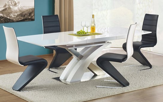 Stół rozkładany ELIOR Zander, biały, 160x90x75 cm Elior