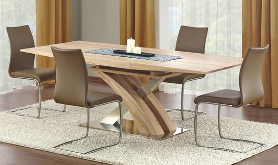 Stół rozkładany ELIOR Zander, brązowy, 160x90x75 cm Elior