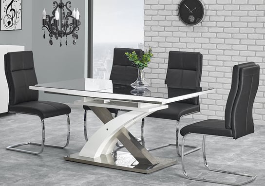 Stół rozkładany ELIOR Zander, czarny, 220x90x75 cm Elior