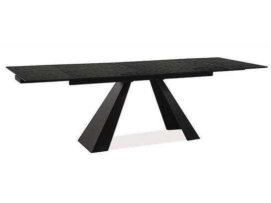 Stół rozkładany SALVADORE MELTED GLASS czarny/czarny mat (160-240)x90 Signal