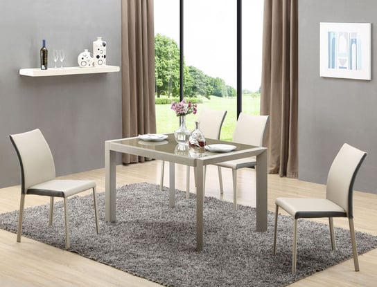 Stół rozkładany STYLE FURNITURE Kronos, beżowy, 122-182x80x76 cm Style Furniture
