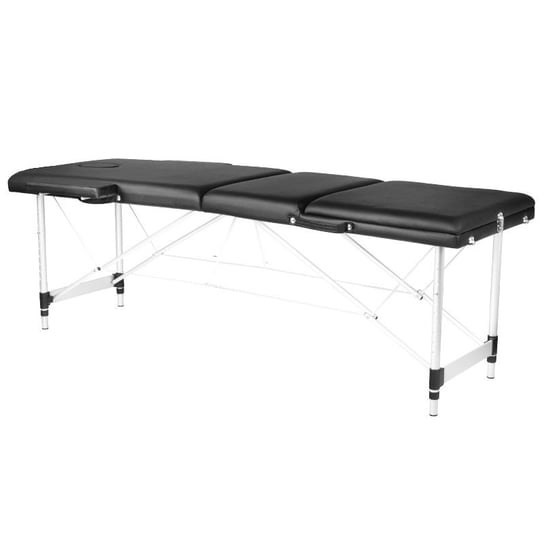 Stół Składany Do Masażu Aluminiowy Komfort 3 Segmentowy Black ACTIVESHOP