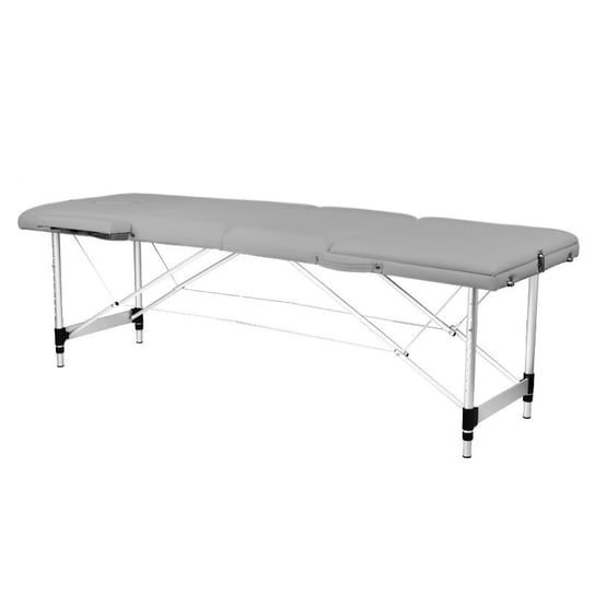 Stół Składany Do Masażu Aluminiowy Komfort 3 Segmentowy Szary ACTIVESHOP