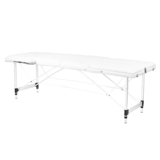 Stół Składany Do Masażu Aluminiowy Komfort 3 Segmentowy White ACTIVESHOP