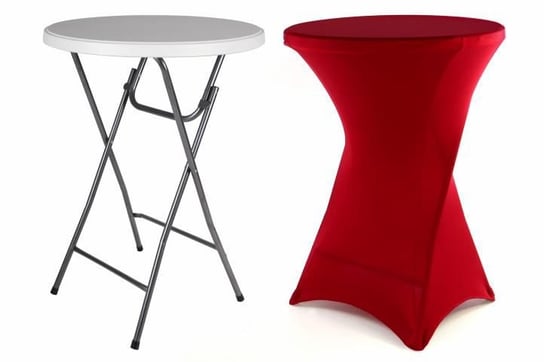 stół składany, stół bistro wraz z elastycznym pokrowcem 80 x 80 x 110 cm Garthen