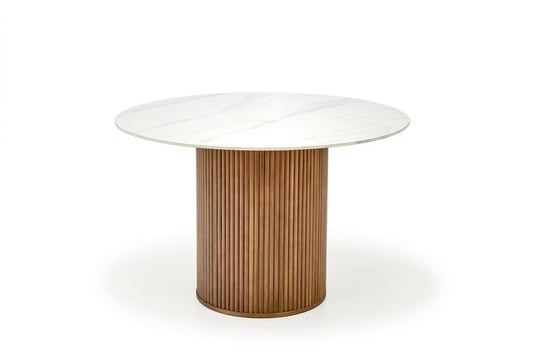 Stół Uno okrągły, biały marmur Intesi