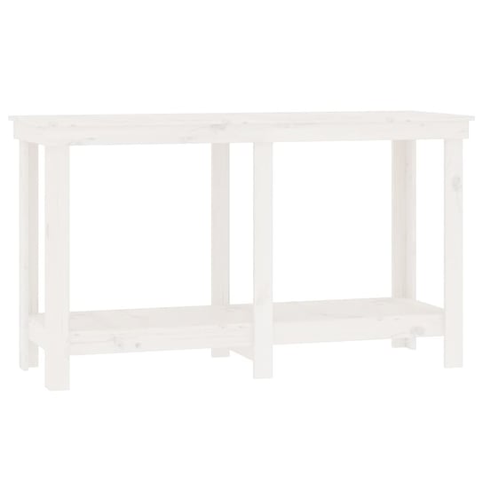 Stół warsztatowy drewniany, 140x50x80 cm, biały Inna marka