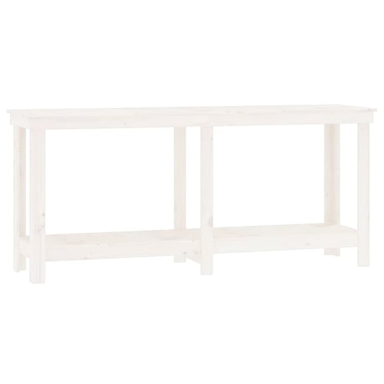 Stół warsztatowy drewniany, biały, 180x50x80 cm Inna marka