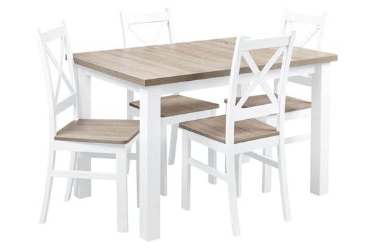 Stół Z 4 Krzesłami Biały Do Kuchni Jadalni Z059 BONNI