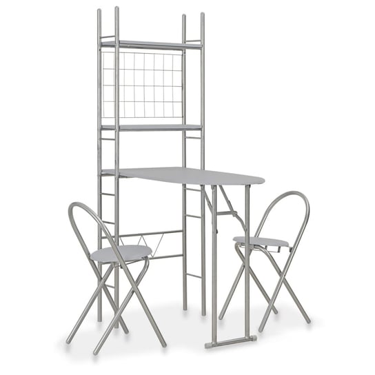 Stół z krzesłami MDF 3-częściowy, szary+srebrny, 9 Zakito Europe