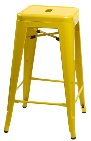 Stołek barowy D2.DESIGN Paris, żółty, 41x41x66 cm D2.DESIGN