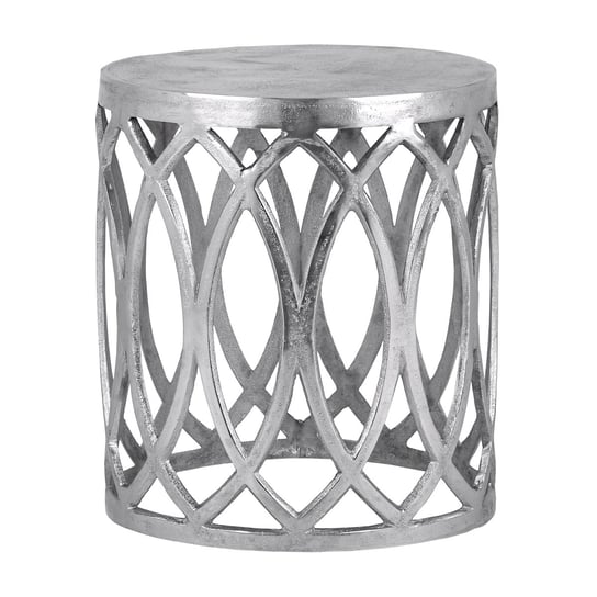 Stolik boczny Ø 36x40 cm srebrne aluminium z powłoką niklową - WOMO-DESIGN