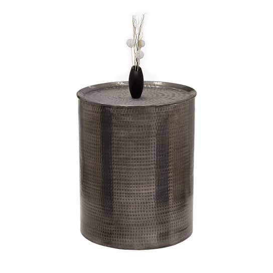 Stolik boczny Ø 40x50 cm vintage srebrne aluminium WOMO design WOMO-DESIGN