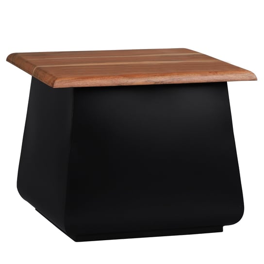 Stolik boczny 50x40x50 cm czarny/naturalny drewno akacjowe i metal WOMO design WOMO-DESIGN