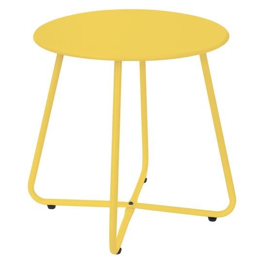 Stolik boczny 52x46 cm żółty wykonany z metalu ML design ML-DESIGN