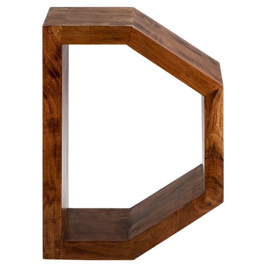 Stolik boczny w kształcie litery D 45x30x60 cm brązowy drewno akacjowe WOMO design WOMO-DESIGN