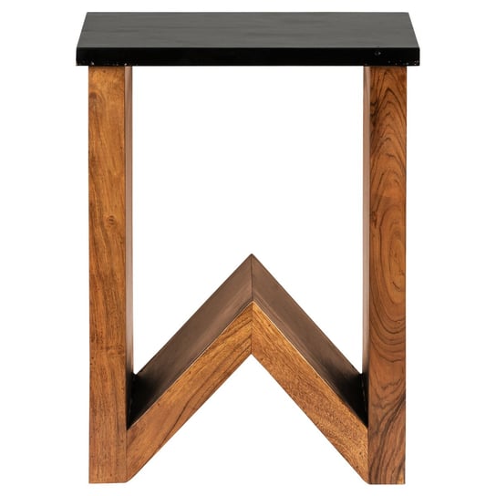 Stolik boczny w kształcie litery W 45x30x60 cm brązowy drewno akacjowe WOMO design WOMO-DESIGN