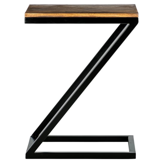 Stolik boczny Z-shape 45x30x60 cm naturalny/czarny drewno sheesham i metal - WOMO-DESIGN