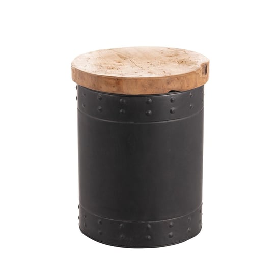 Stolik DEKORIA Drum, czarno-brązowy, 40x50 cm Dekoria