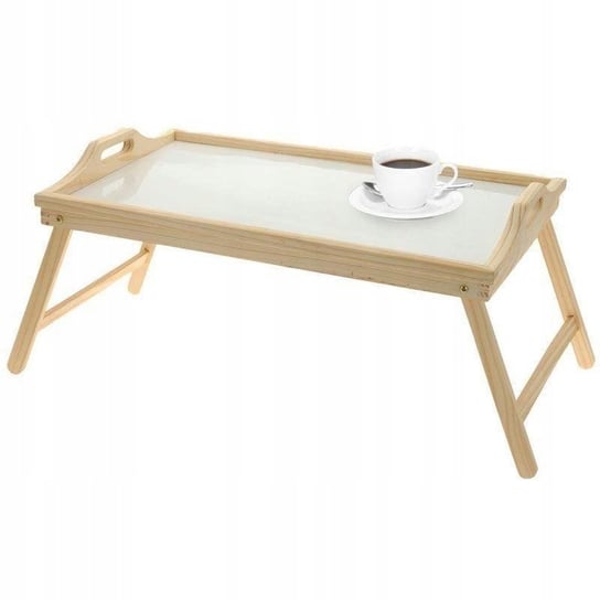 Stolik do łóżka śniadaniowy pod laptopa drewniany Home Styling Collection